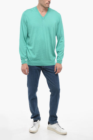 Cashmere Silk Blend V-Neck Pullover