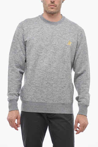 Melange Brushed Cotton Crewneck Sweatshirt