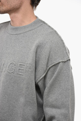 SEASONAL Knitted LOUNGE QUOTE Sweatshirt with Visible Stitchings