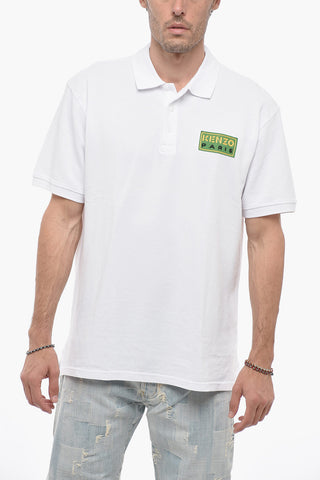 Hopsack Cotton Polo with Logo Patch