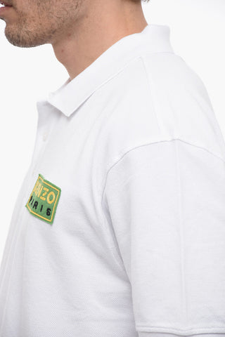 Hopsack Cotton Polo with Logo Patch