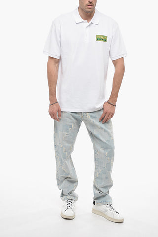 Hopsack Cotton Polo with Logo Patch