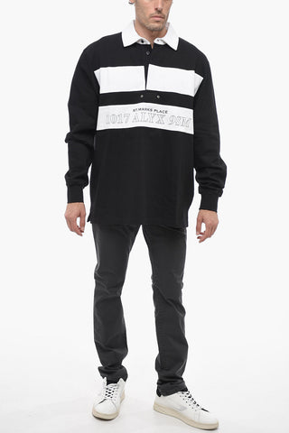 Two-Tone Polo Shirt with Print