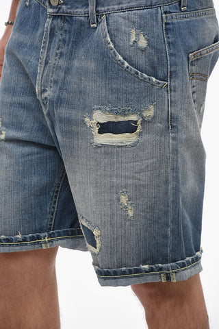 Distressed Effect JULYAN Denim Shorts