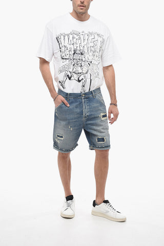 Distressed Effect JULYAN Denim Shorts