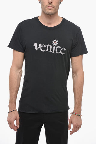 Solid Color UNISEX VENICE BE NICE Crew-neck T-Shirt 
