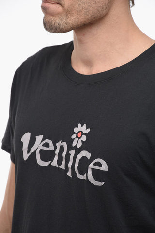 Solid Color UNISEX VENICE BE NICE Crew-neck T-Shirt 