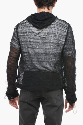 Perfotated Sweater with Hood