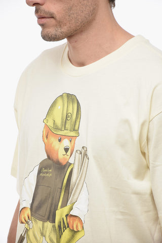 T-shirt Girocollo con Maxi Stampa Teddy Bear