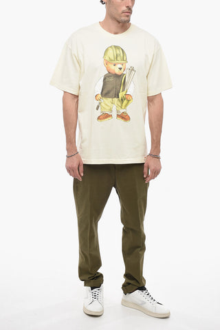 T-shirt Girocollo con Maxi Stampa Teddy Bear
