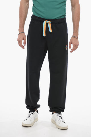 Brushed Cotton Pants with Embroidered Logo