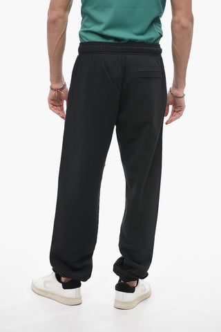 Brushed Cotton Pants with Embroidered Logo