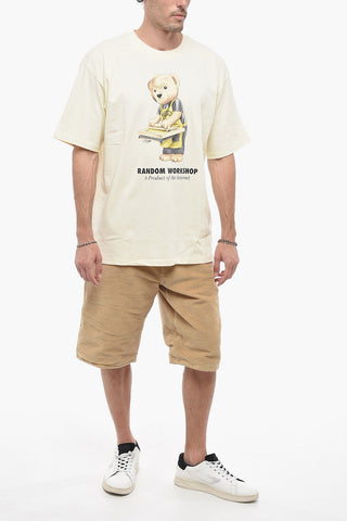T-shirt Girocollo con Maxi Stampa Teddy Bear
