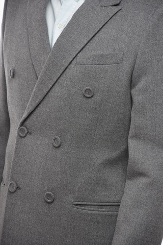 Cappotto Doppiopetto in Lana Vergine con Tasche a Filo