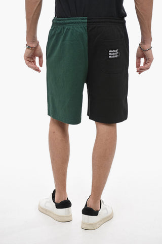 drawstring Waist Two-Tone Printed Shorts