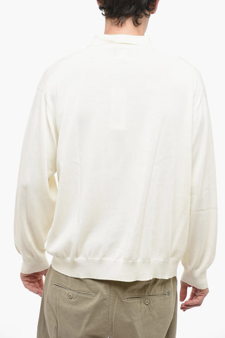 Long Sleeve Polo Shirt with Ribbed Hem