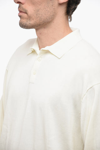 Long Sleeve Polo Shirt with Ribbed Hem