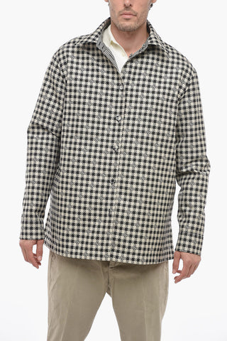 Houndstooth Patterned Reversible Trenchcoat