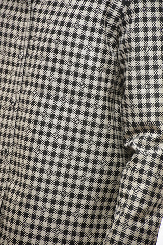 Houndstooth Patterned Reversible Trenchcoat