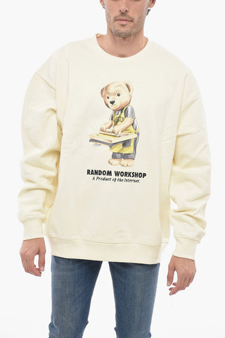 Teddy Bear Printed Fleeced-Cotton Crew-neck Sweatshirt