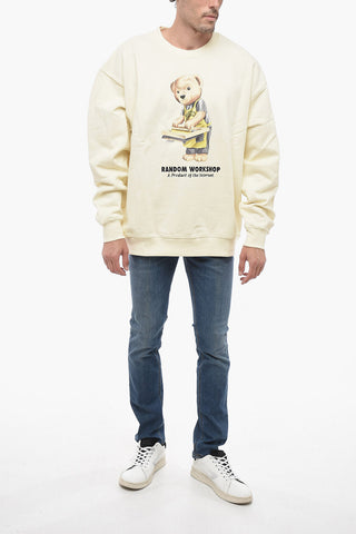 Teddy Bear Printed Fleeced-Cotton Crew-neck Sweatshirt