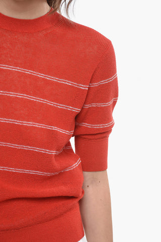 LEISURE Contrasting Details CALAMO Crew-neck Sweater
