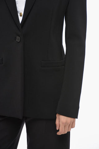 Stretch Fabric Unlined Blazer with Flush Pockets