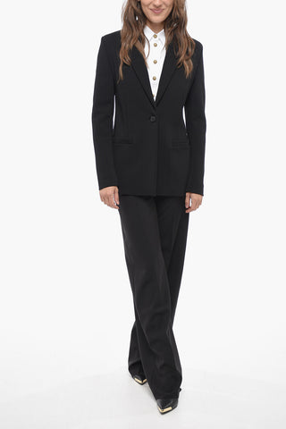 Stretch Fabric Unlined Blazer with Flush Pockets