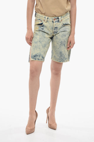Shorts in Denim Effetto Stonewashed