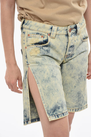 Shorts in Denim Effetto Stonewashed