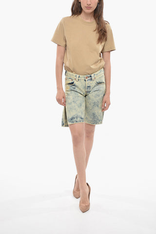 Shorts in Denim Effetto Stonewashed