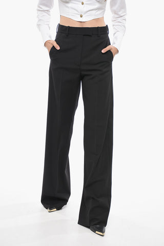 Pantaloni in Lana a Vita Alta