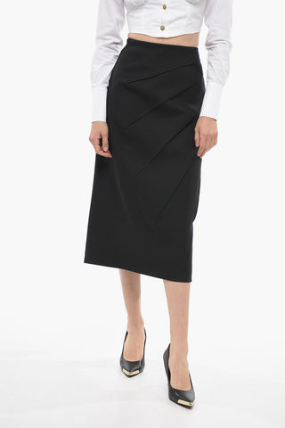 Side Pleated Wool Longuette