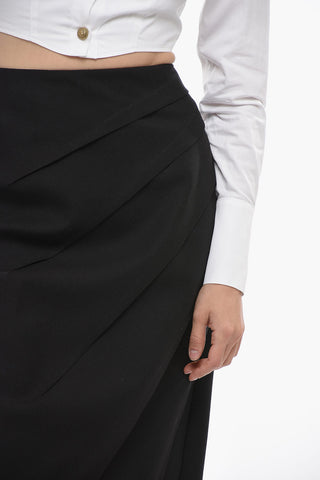 Side Pleated Wool Longuette