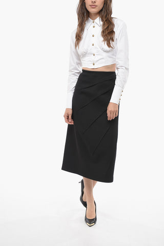 Side Pleated Wool Longuette