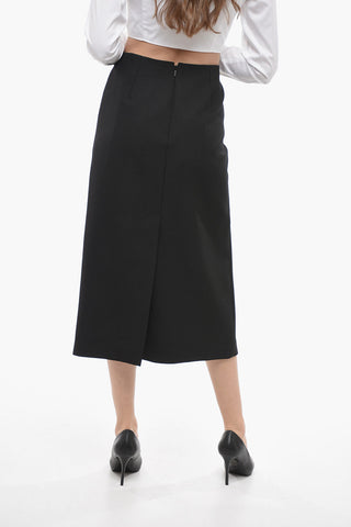 Side Pleated Wool Longuette