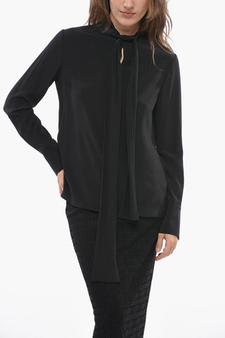 Blusa Tie Neck in Pura Seta
