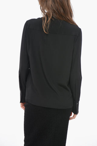 Blusa Tie Neck in Pura Seta