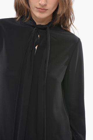 Blusa Tie Neck in Pura Seta