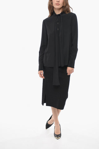 Blusa Tie Neck in Pura Seta