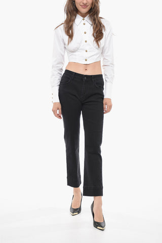 Jeans Capri SIMON in Denim Stretch a Gamba Dritta 18cm