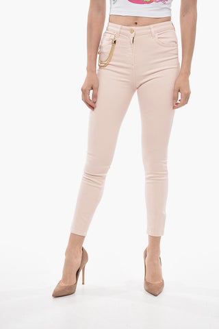 Jeans Slim Fit con Catena Dorata 12cm