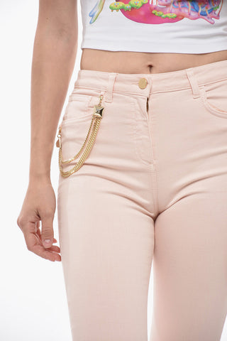 Jeans Slim Fit con Catena Dorata 12cm