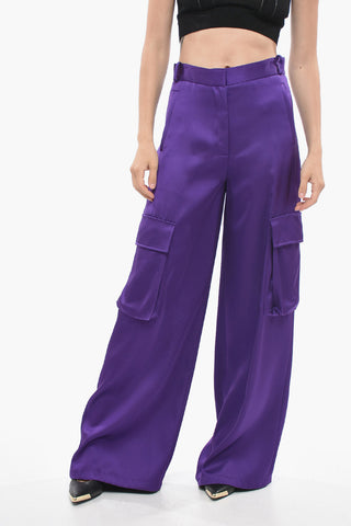 Viscose Palazzo-Fit Cargo Trousers