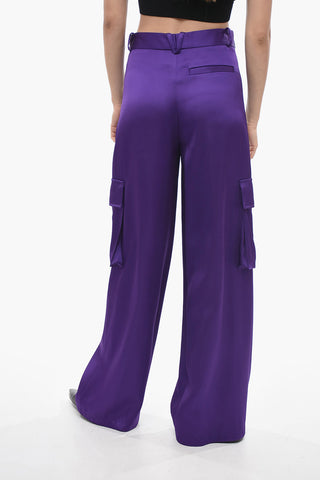 Viscose Palazzo-Fit Cargo Trousers