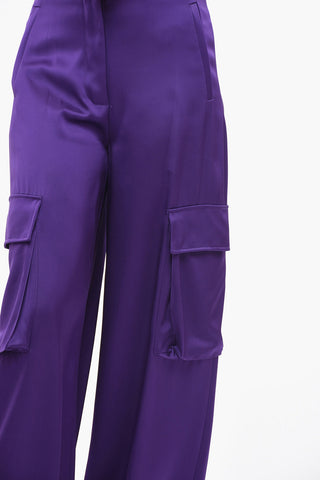 Viscose Palazzo-Fit Cargo Trousers