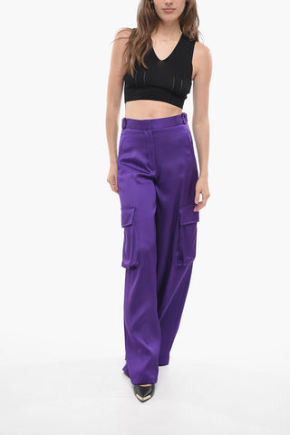 Viscose Palazzo-Fit Cargo Trousers