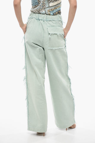 Boyfriend Fit Denims with Fringed Details