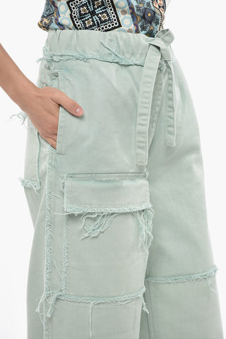 Boyfriend Fit Denims with Fringed Details