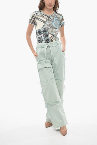 Boyfriend Fit Denims with Fringed Details